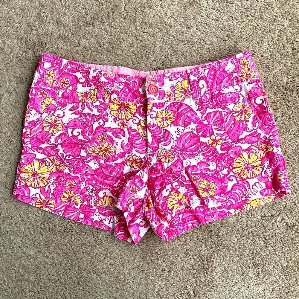 Lilly Pulitzer Pink and Yellow Shorts Size 2